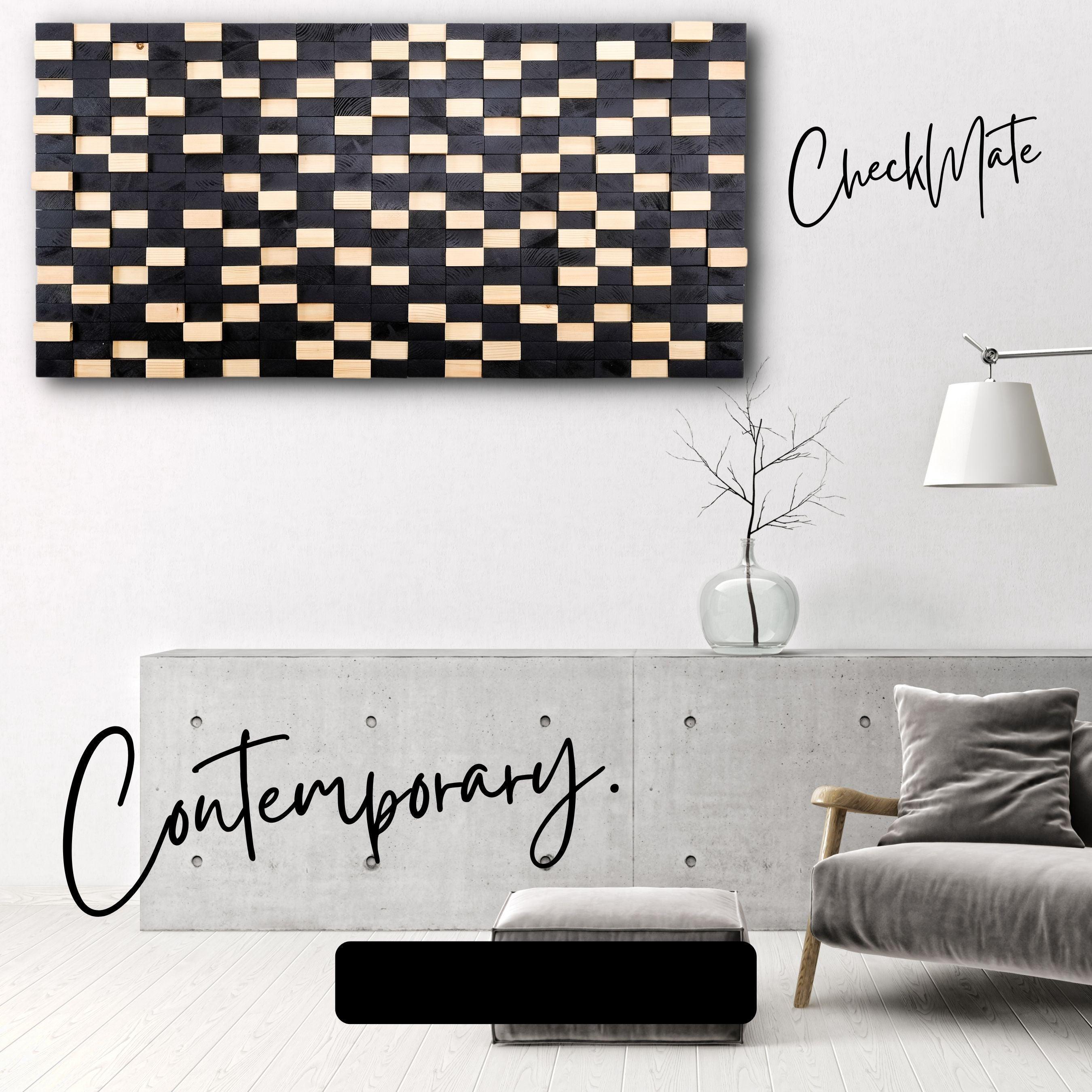 ・"Checkmate"・Premium Wood Handmade Wall Sculpture - Limited Edition - ArtDesigna Glass Printing Wall Art