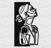 ・"Line Art Woman"・Premium Metal Wall Art - Limited Edition - ArtDesigna Glass Printing Wall Art
