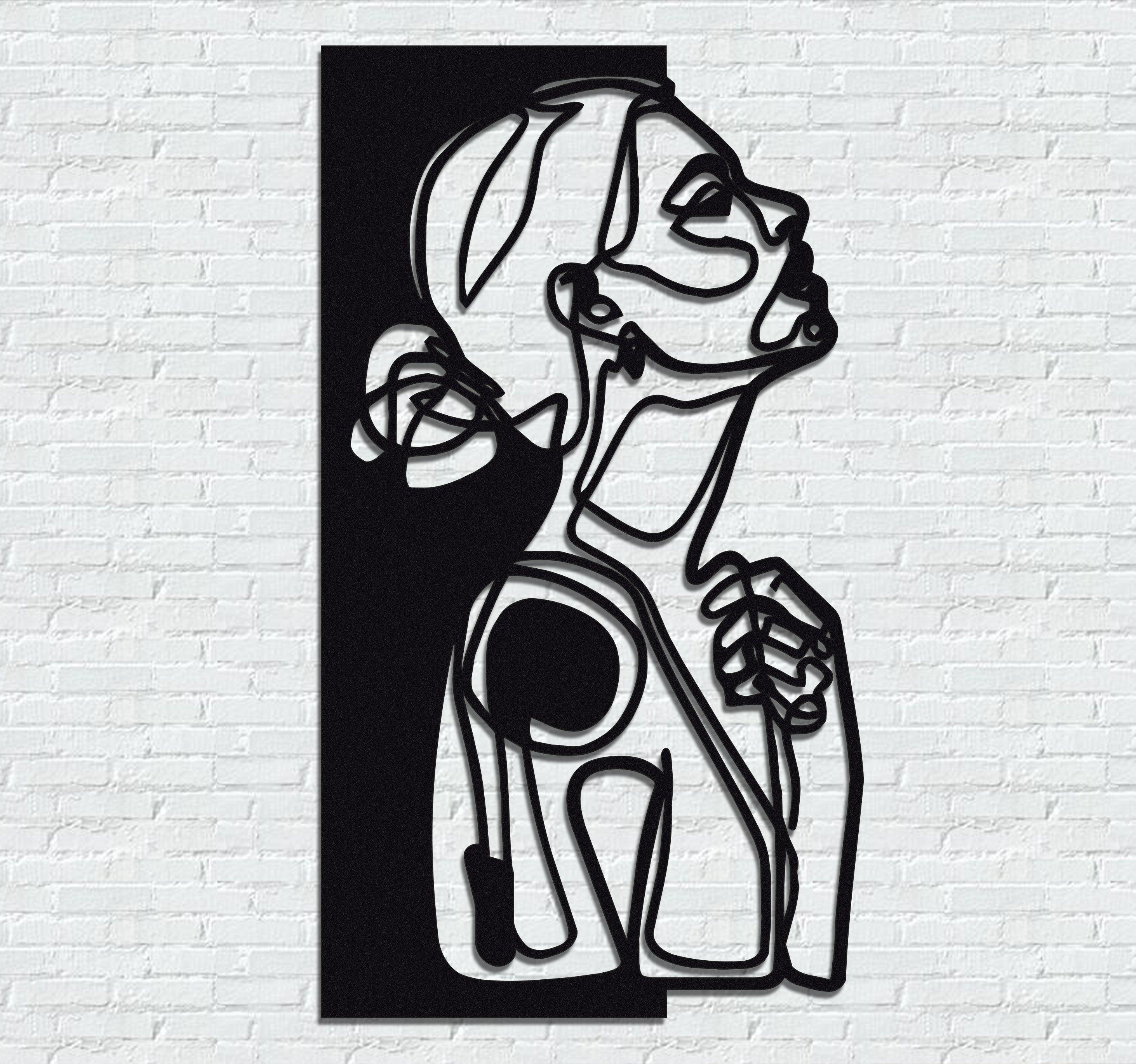 ・"Line Art Woman"・Premium Metal Wall Art - Limited Edition - ArtDesigna Glass Printing Wall Art