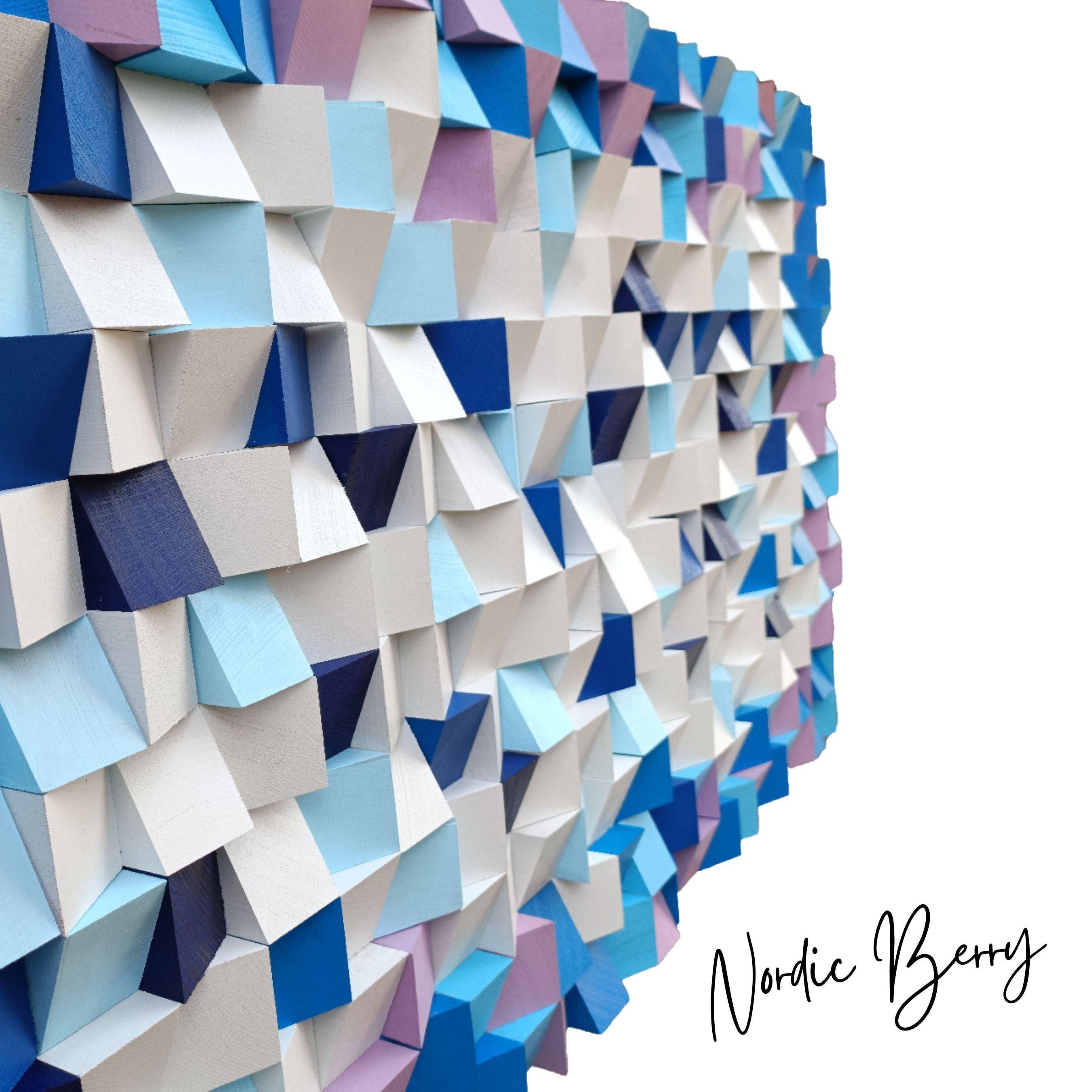 ・"Nordic Berry"・Premium Wood Handmade Wall Sculpture - Limited Edition - ArtDesigna Glass Printing Wall Art