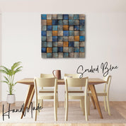 ・"Smoked Blue Wall Sculpture"・Premium Wood Handmade Wall Sculpture - ArtDesigna Glass Printing Wall Art