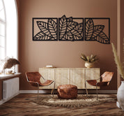 ・"Leaves Trio"・Premium Metal Wall Art - Limited Edition - ArtDesigna Glass Printing Wall Art