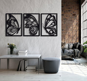 ・"Burtterfly Trio"・Premium Metal Wall Art - Limited Edition - ArtDesigna Glass Printing Wall Art
