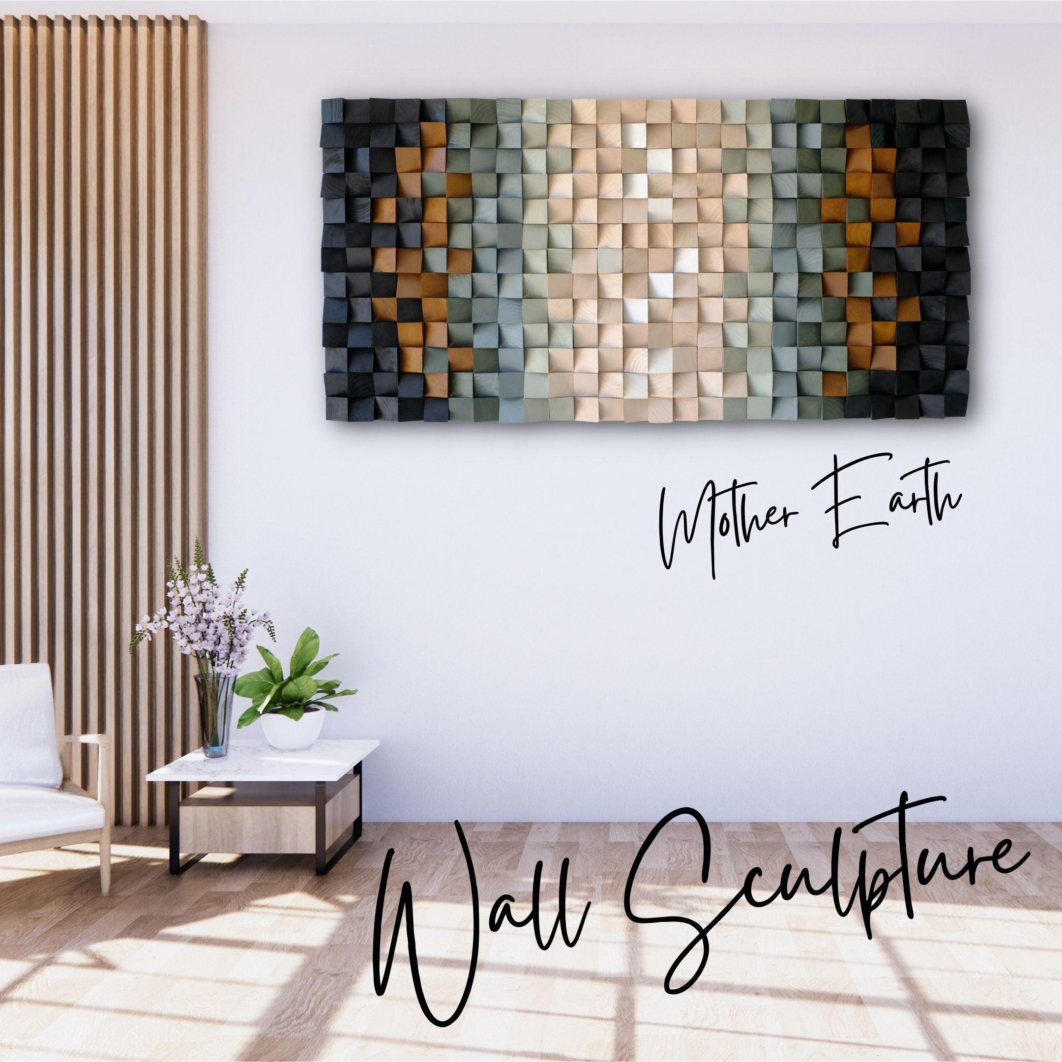 Mother Earth | Premium Wood Handmade Wall Sculpture - Limited Edition - Artdesigna