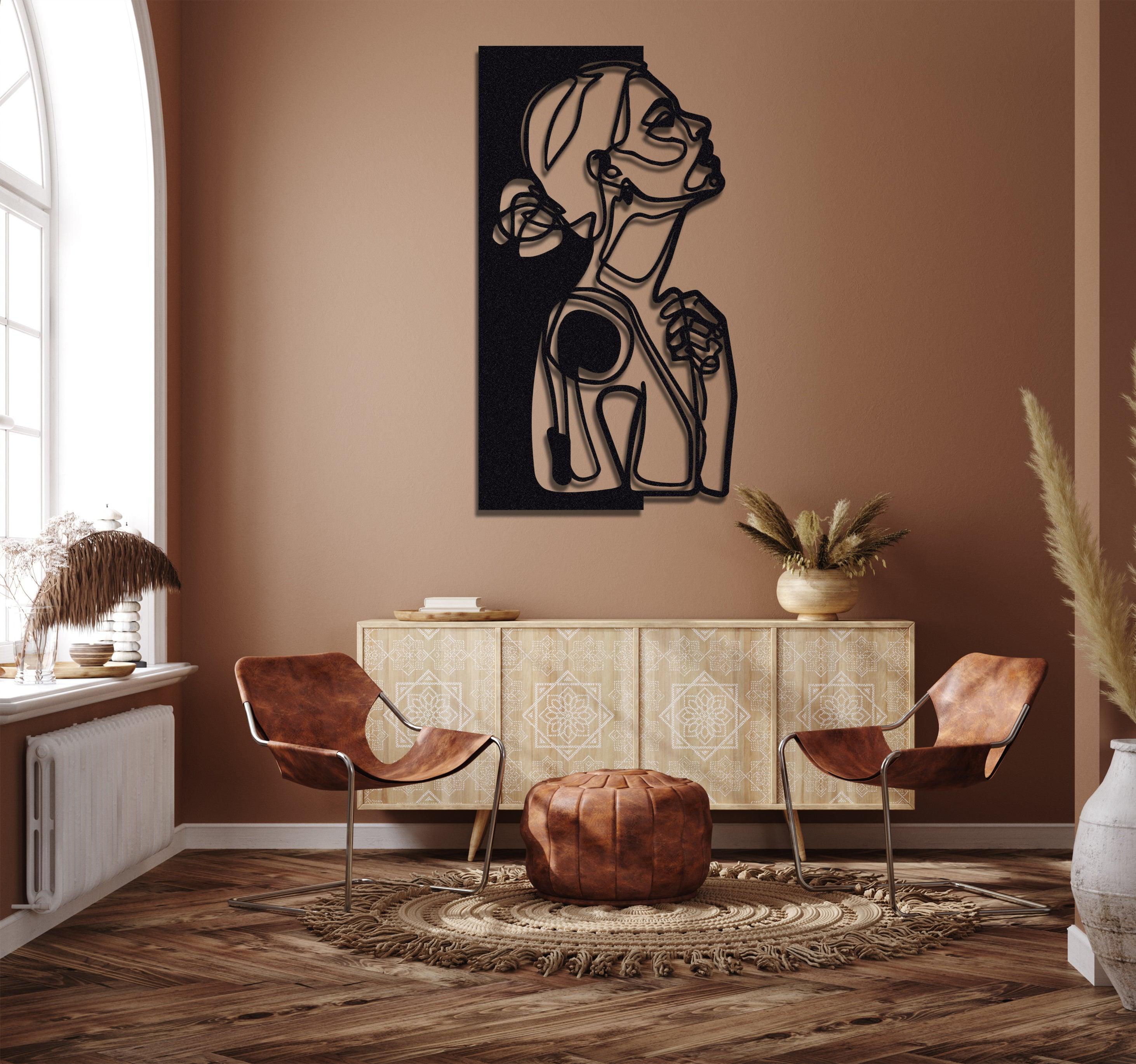 ・"Line Art Woman"・Premium Metal Wall Art - Limited Edition - ArtDesigna Glass Printing Wall Art