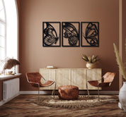 ・"Burtterfly Trio"・Premium Metal Wall Art - Limited Edition - ArtDesigna Glass Printing Wall Art