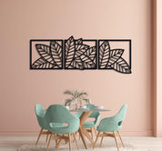 ・"Leaves Trio"・Premium Metal Wall Art - Limited Edition - ArtDesigna Glass Printing Wall Art