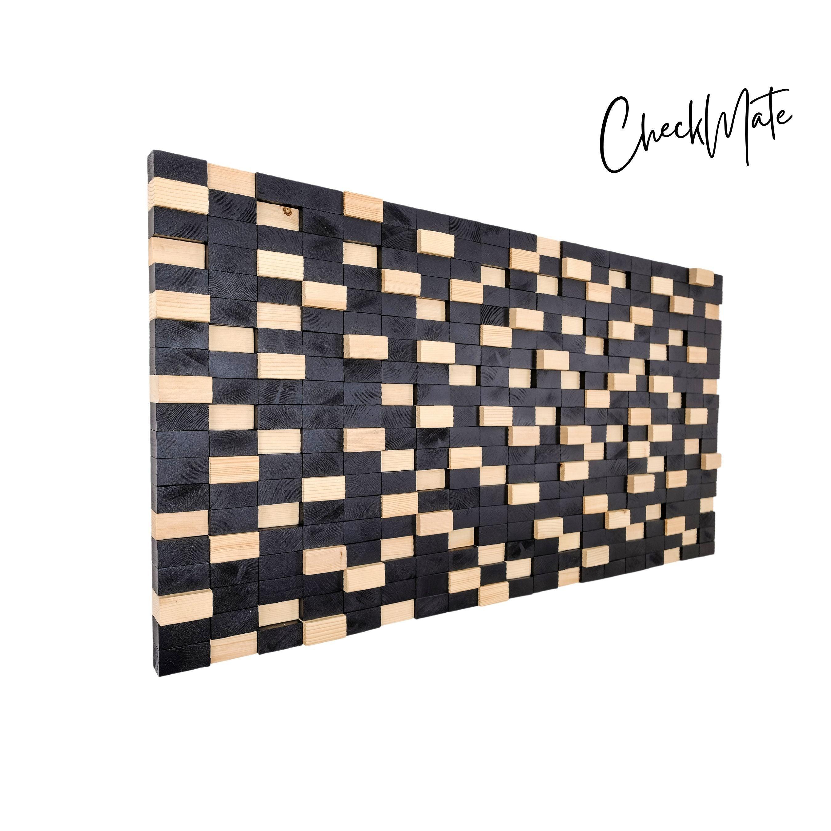 ・"Checkmate"・Premium Wood Handmade Wall Sculpture - Limited Edition - ArtDesigna Glass Printing Wall Art