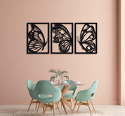 ・"Burtterfly Trio"・Premium Metal Wall Art - Limited Edition - ArtDesigna Glass Printing Wall Art
