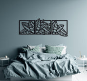 ・"Leaves Trio"・Premium Metal Wall Art - Limited Edition - ArtDesigna Glass Printing Wall Art