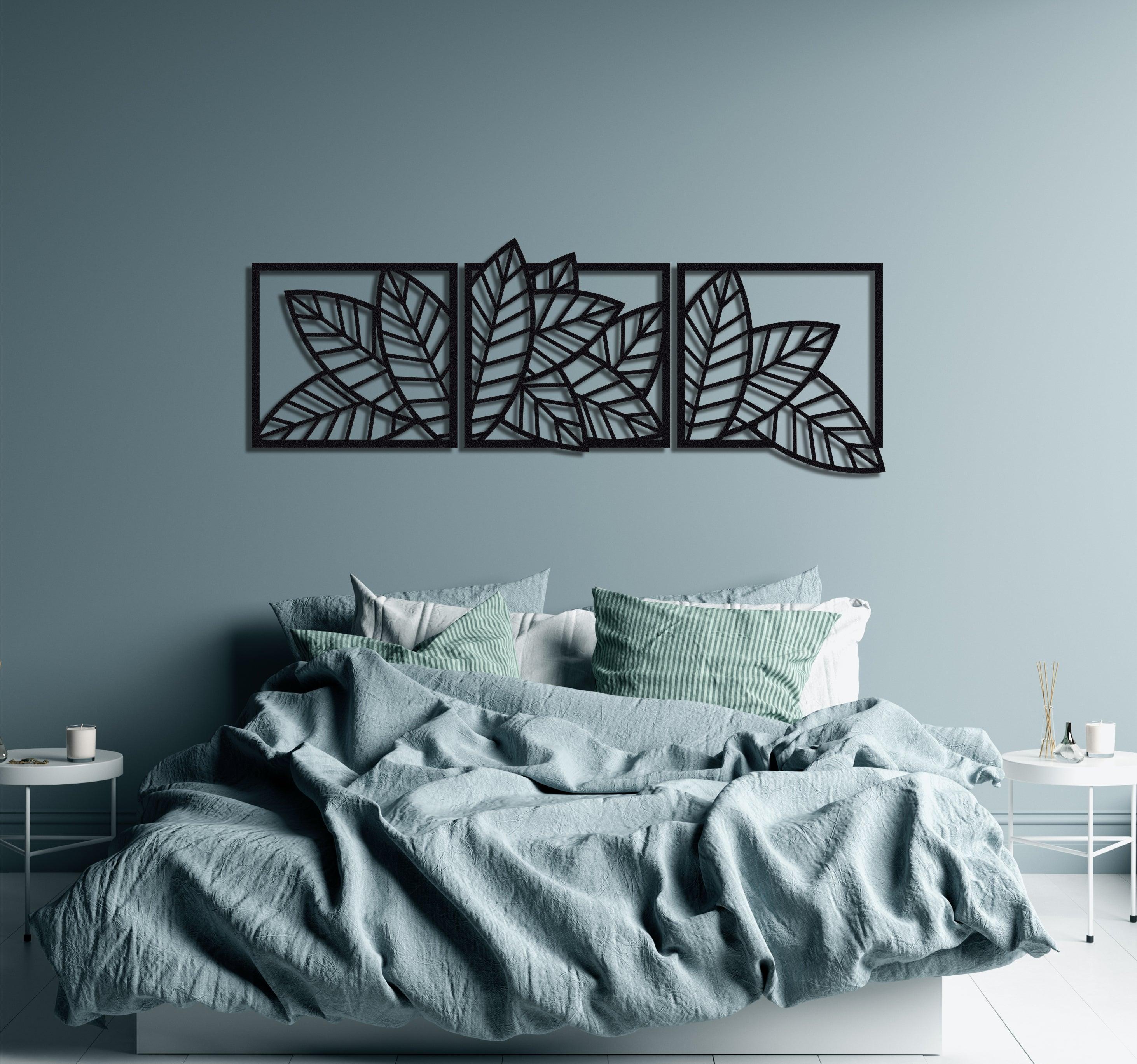 ・"Leaves Trio"・Premium Metal Wall Art - Limited Edition - ArtDesigna Glass Printing Wall Art