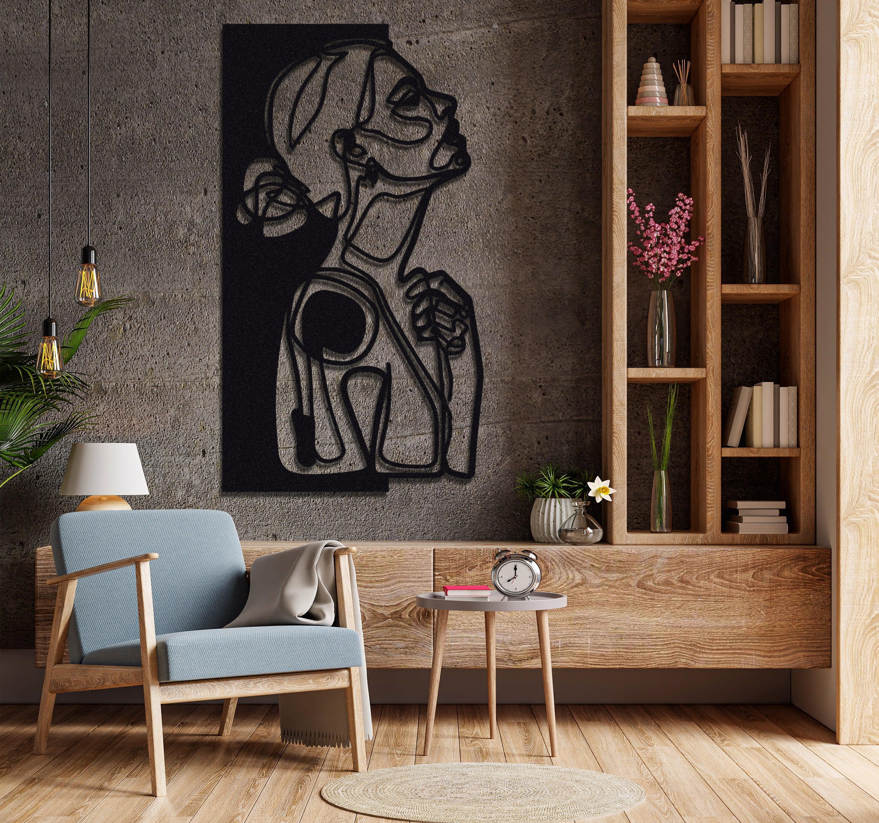 ・"Line Art Woman"・Premium Metal Wall Art - Limited Edition - ArtDesigna Glass Printing Wall Art