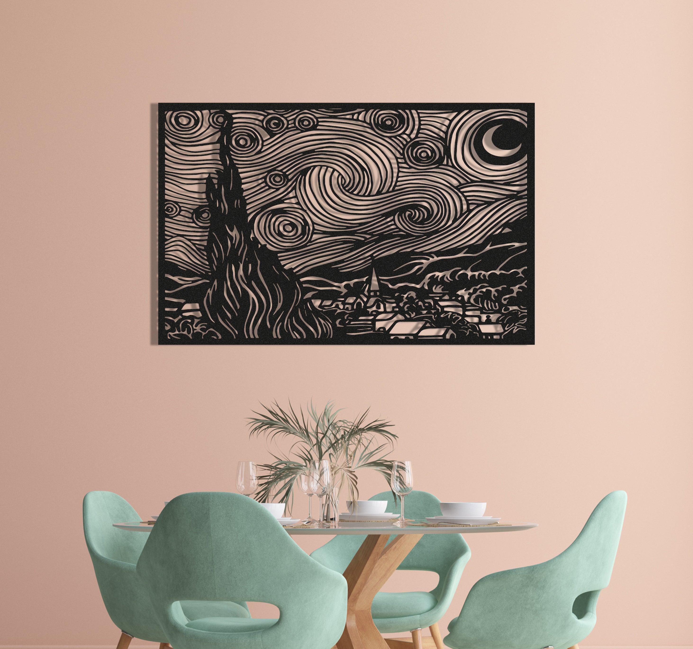 ・"Van Gogh The Starry Night"・Premium Metal Wall Art - Limited Edition - ArtDesigna Glass Printing Wall Art