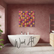 Smoked Pink Wall Sculpture | Premium Wood Handmade Wall Sculpture - Artdesigna