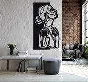 ・"Line Art Woman"・Premium Metal Wall Art - Limited Edition - ArtDesigna Glass Printing Wall Art