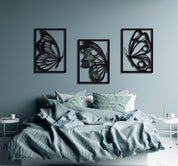 ・"Burtterfly Trio"・Premium Metal Wall Art - Limited Edition - ArtDesigna Glass Printing Wall Art