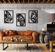 ・"Burtterfly Trio"・Premium Metal Wall Art - Limited Edition - ArtDesigna Glass Printing Wall Art