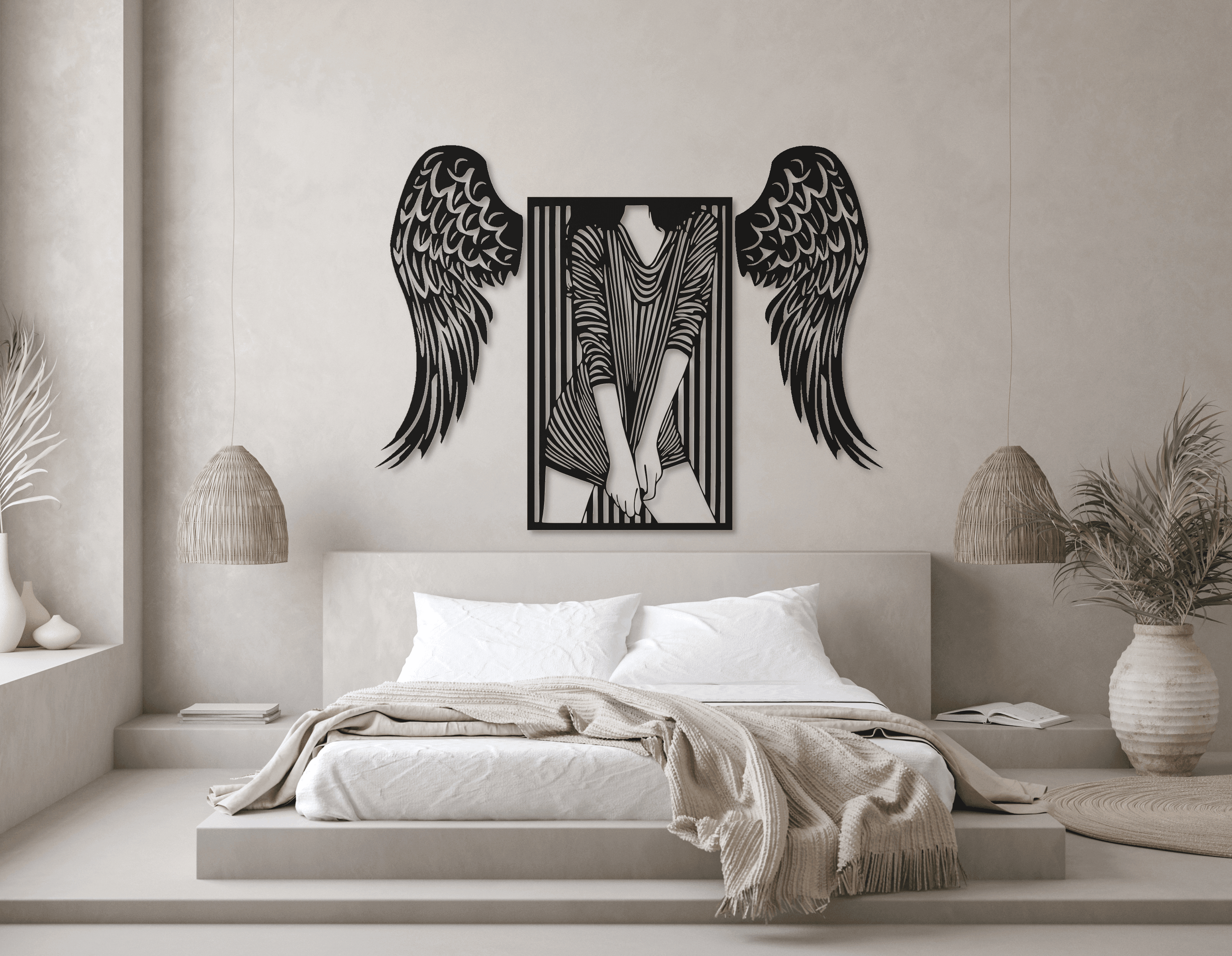 ・"Angel Wings Combination"・Premium Metal Wall Art - Limited Edition - ArtDesigna Glass Printing Wall Art