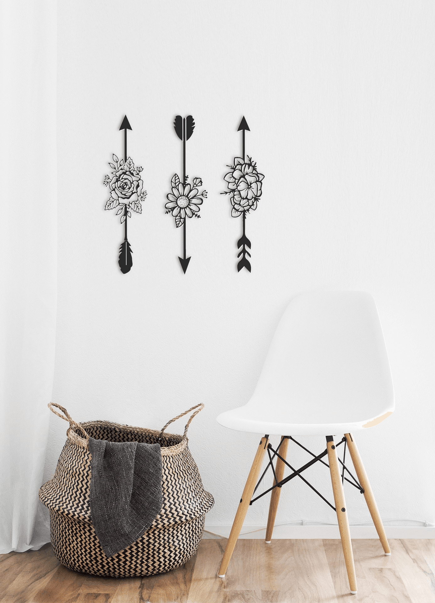 ・"Arrows and Flowers"・Premium Metal Wall Art - Limited Edition - ArtDesigna Glass Printing Wall Art