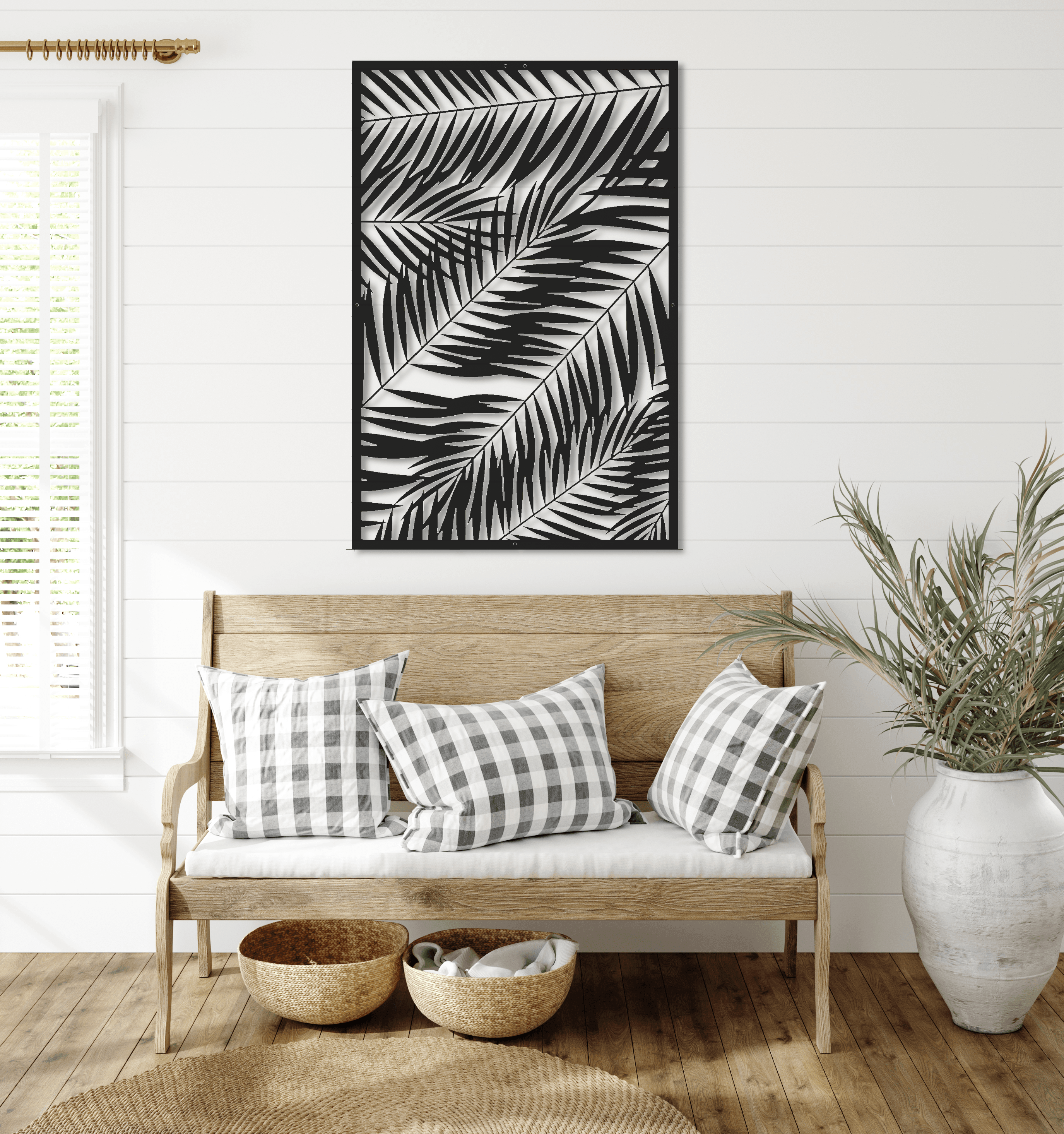 ・"Palm Leafs"・Premium Metal Wall Art - Limited Edition - ArtDesigna Glass Printing Wall Art