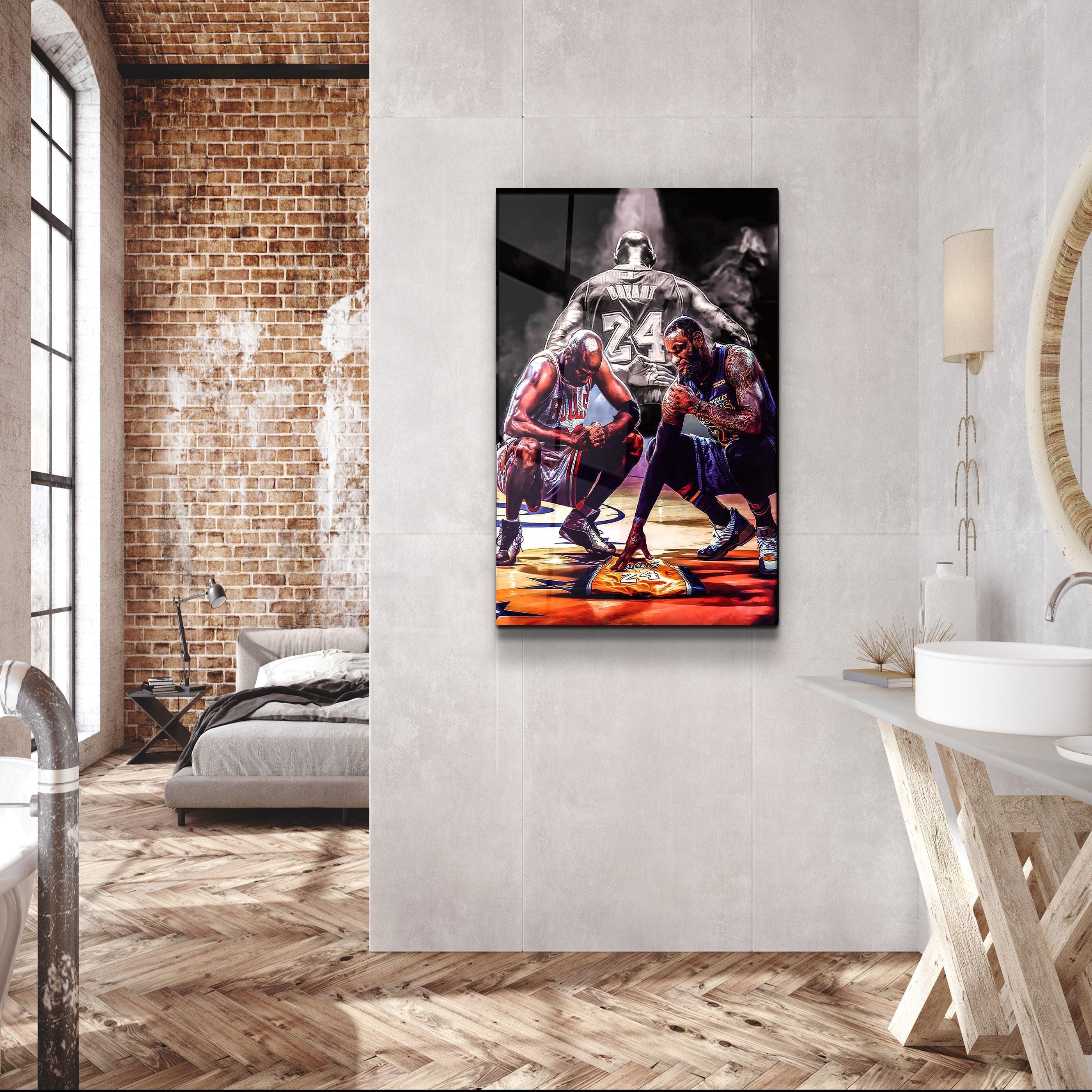 ・"Kobe - MJ - LeBron James"・Designer's Collection Glass Wall Art - ArtDesigna Glass Printing Wall Art