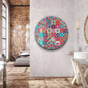 ・"Mosaics"・Rounded Glass Wall Art - ArtDesigna Glass Printing Wall Art