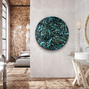 ・"Dark Sea"・Rounded Glass Wall Art - ArtDesigna Glass Printing Wall Art