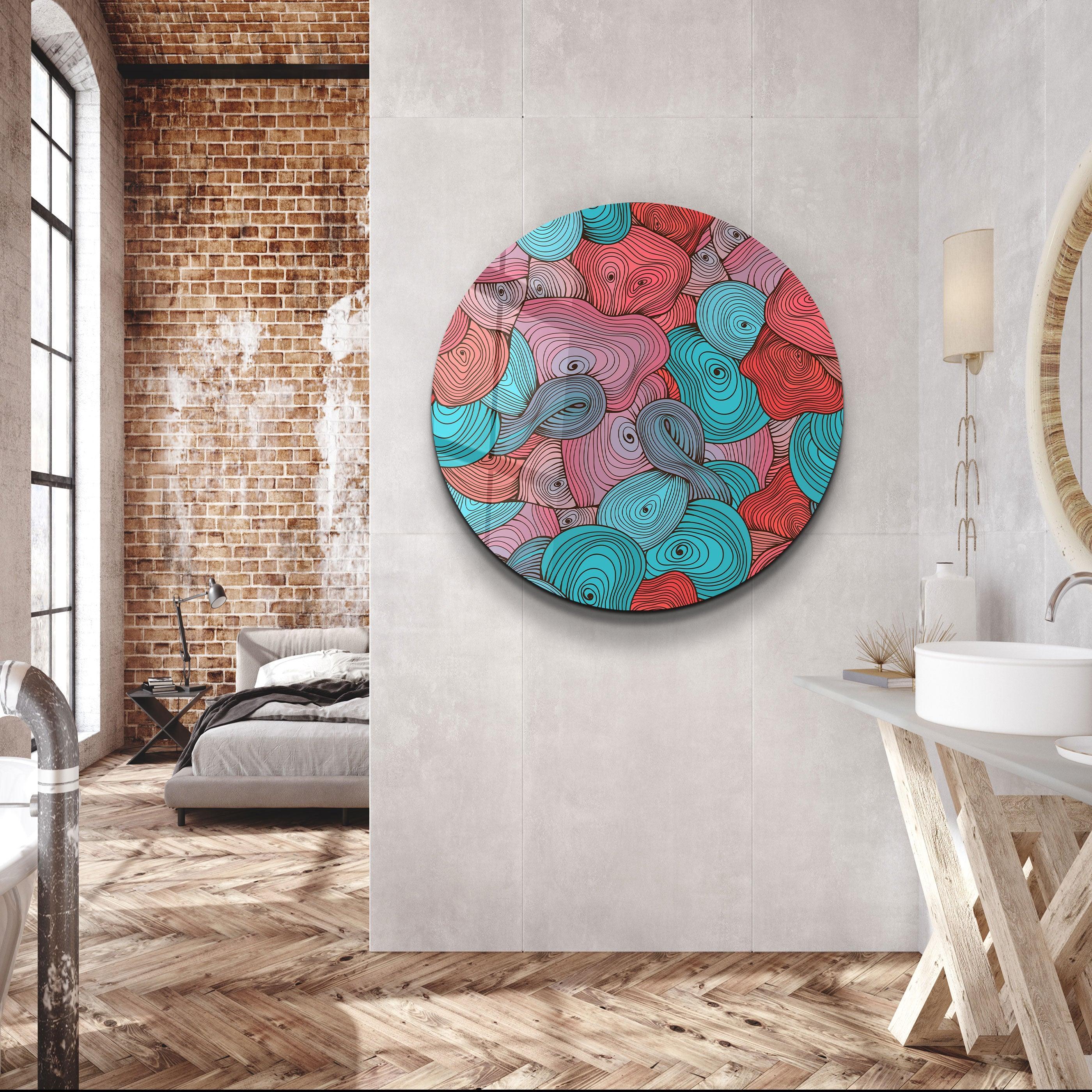 ・"Soft Tones"・Rounded Glass Wall Art - ArtDesigna Glass Printing Wall Art