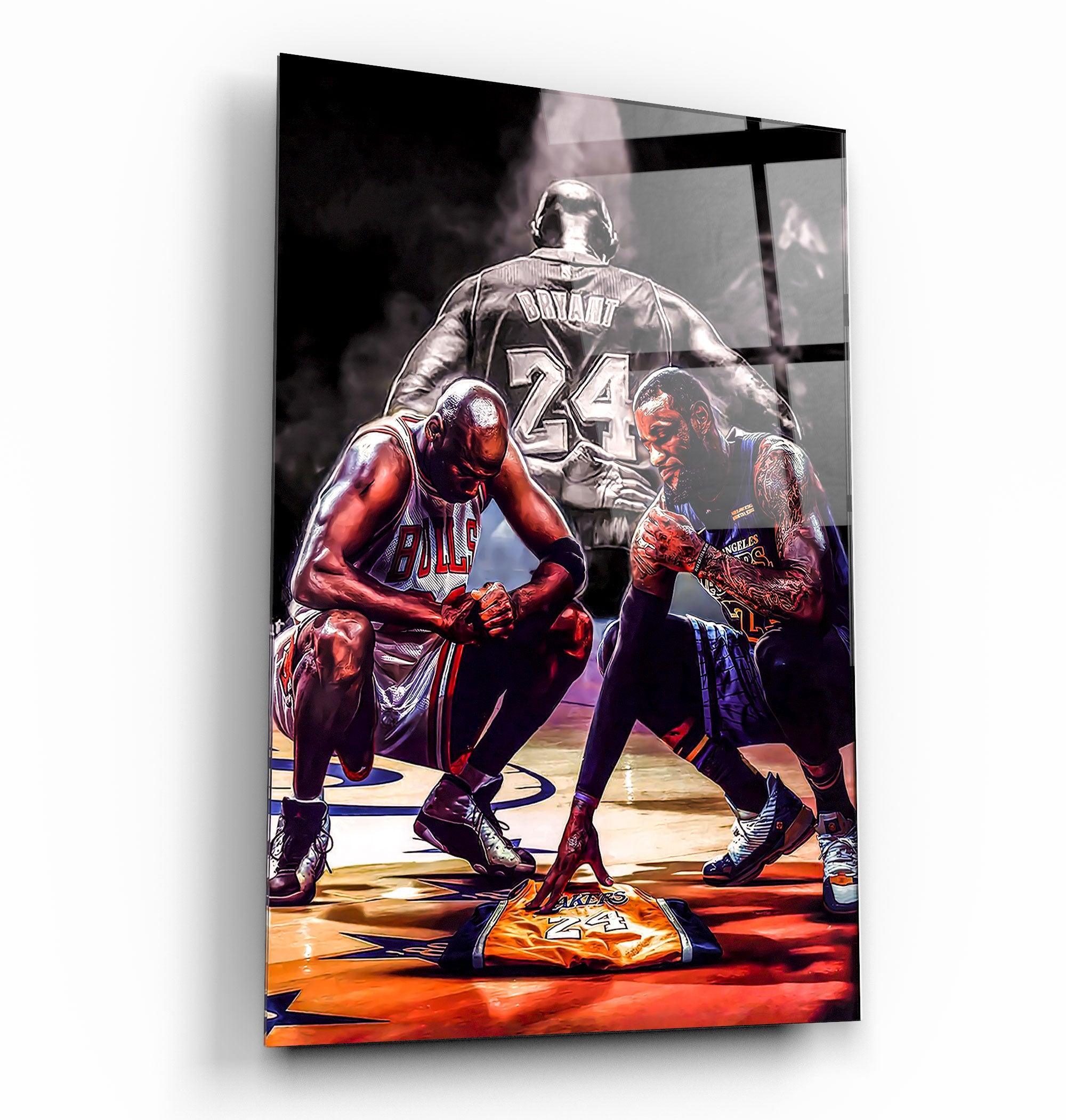 ・"Kobe - MJ - LeBron James"・Designer's Collection Glass Wall Art - ArtDesigna Glass Printing Wall Art