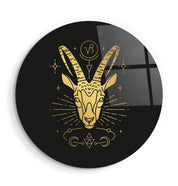 ・"Zodiac Signs - Capricorn"・Rounded Glass Wall Art - ArtDesigna Glass Printing Wall Art
