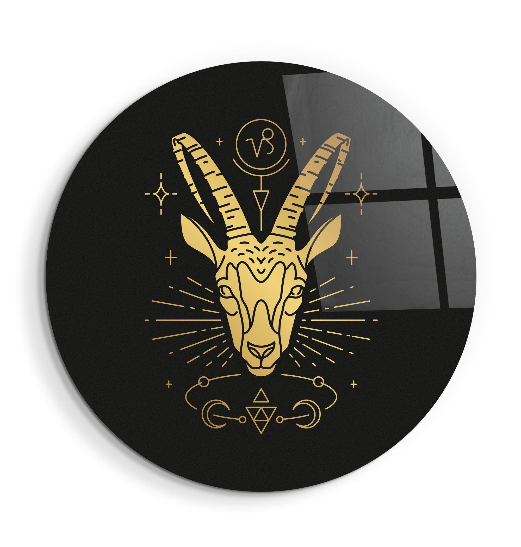 ・"Zodiac Signs - Capricorn"・Rounded Glass Wall Art - ArtDesigna Glass Printing Wall Art
