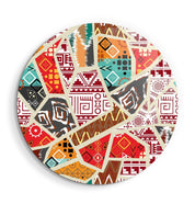 ・"Patchwork"・Rounded Glass Wall Art - ArtDesigna Glass Printing Wall Art