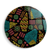 ・"Ethnica 2"・Rounded Glass Wall Art - ArtDesigna Glass Printing Wall Art