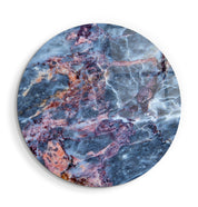 ・"Marble Blue Gray"・Rounded Glass Wall Art - ArtDesigna Glass Printing Wall Art