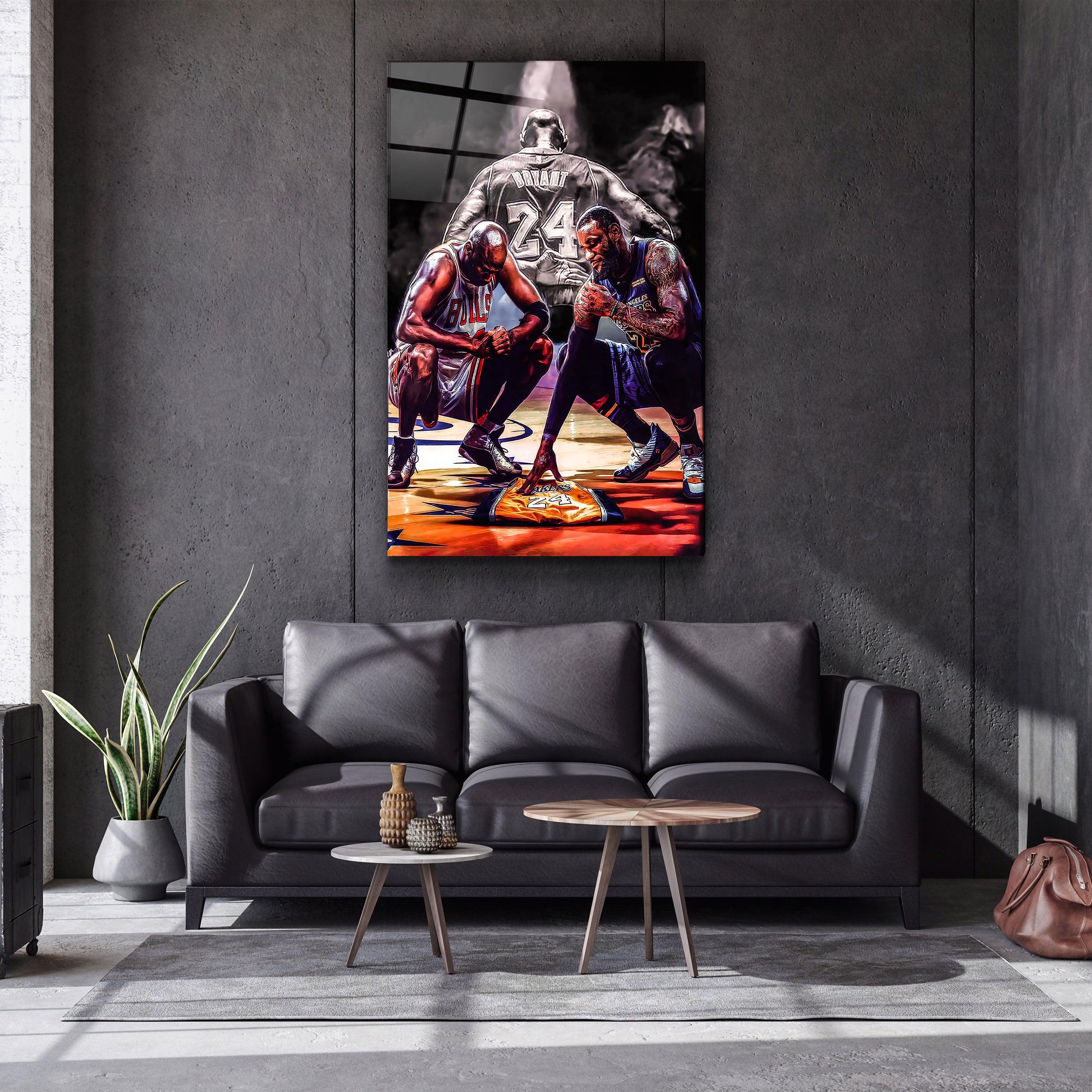 ・"Kobe - MJ - LeBron James"・Designer's Collection Glass Wall Art - ArtDesigna Glass Printing Wall Art