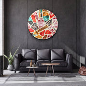 ・"Patchwork"・Rounded Glass Wall Art - ArtDesigna Glass Printing Wall Art