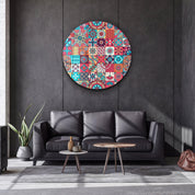 ・"Mosaics"・Rounded Glass Wall Art - ArtDesigna Glass Printing Wall Art