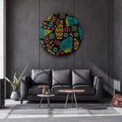 ・"Ethnica 2"・Rounded Glass Wall Art - ArtDesigna Glass Printing Wall Art
