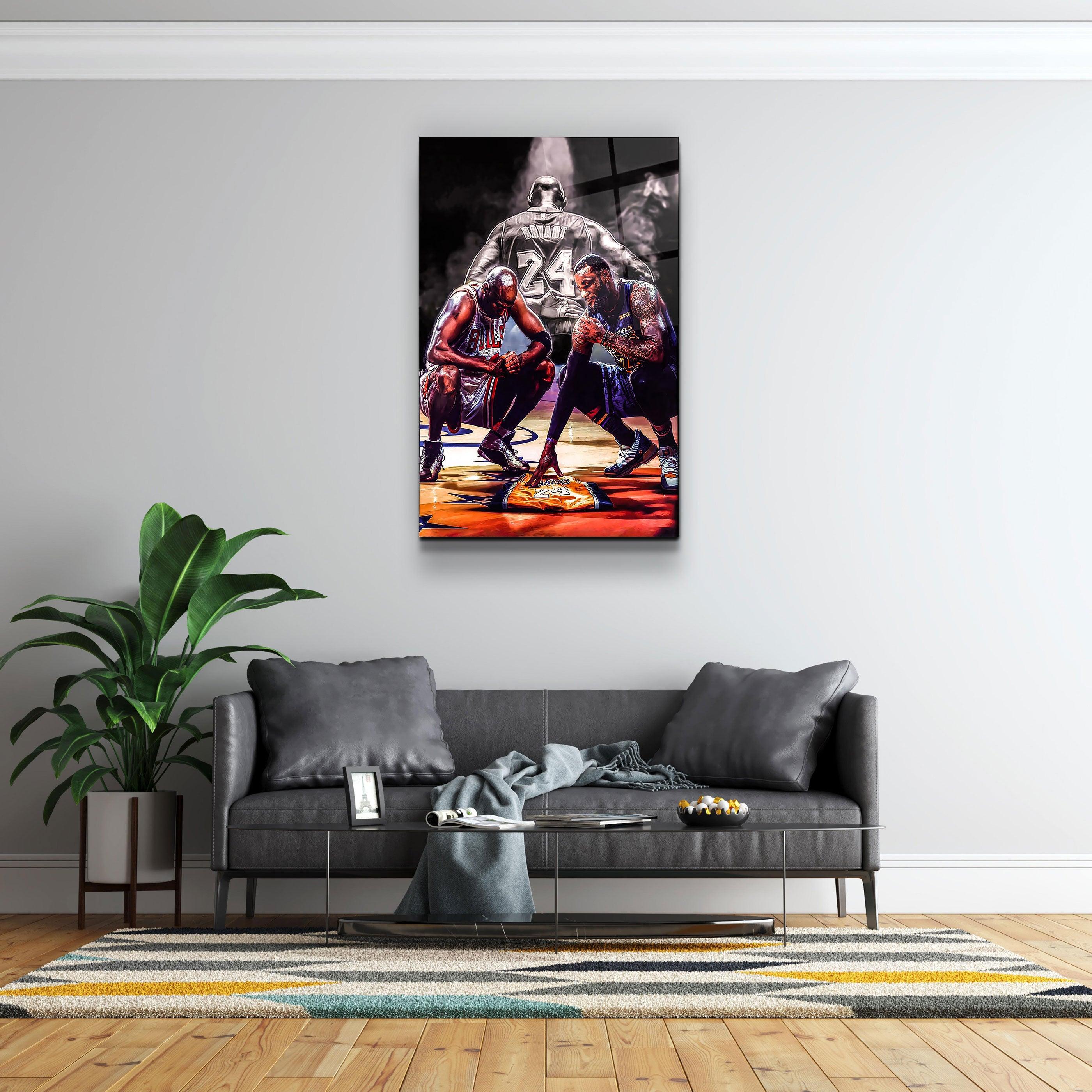 ・"Kobe - MJ - LeBron James"・Designer's Collection Glass Wall Art - ArtDesigna Glass Printing Wall Art