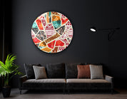 ・"Patchwork"・Rounded Glass Wall Art - ArtDesigna Glass Printing Wall Art