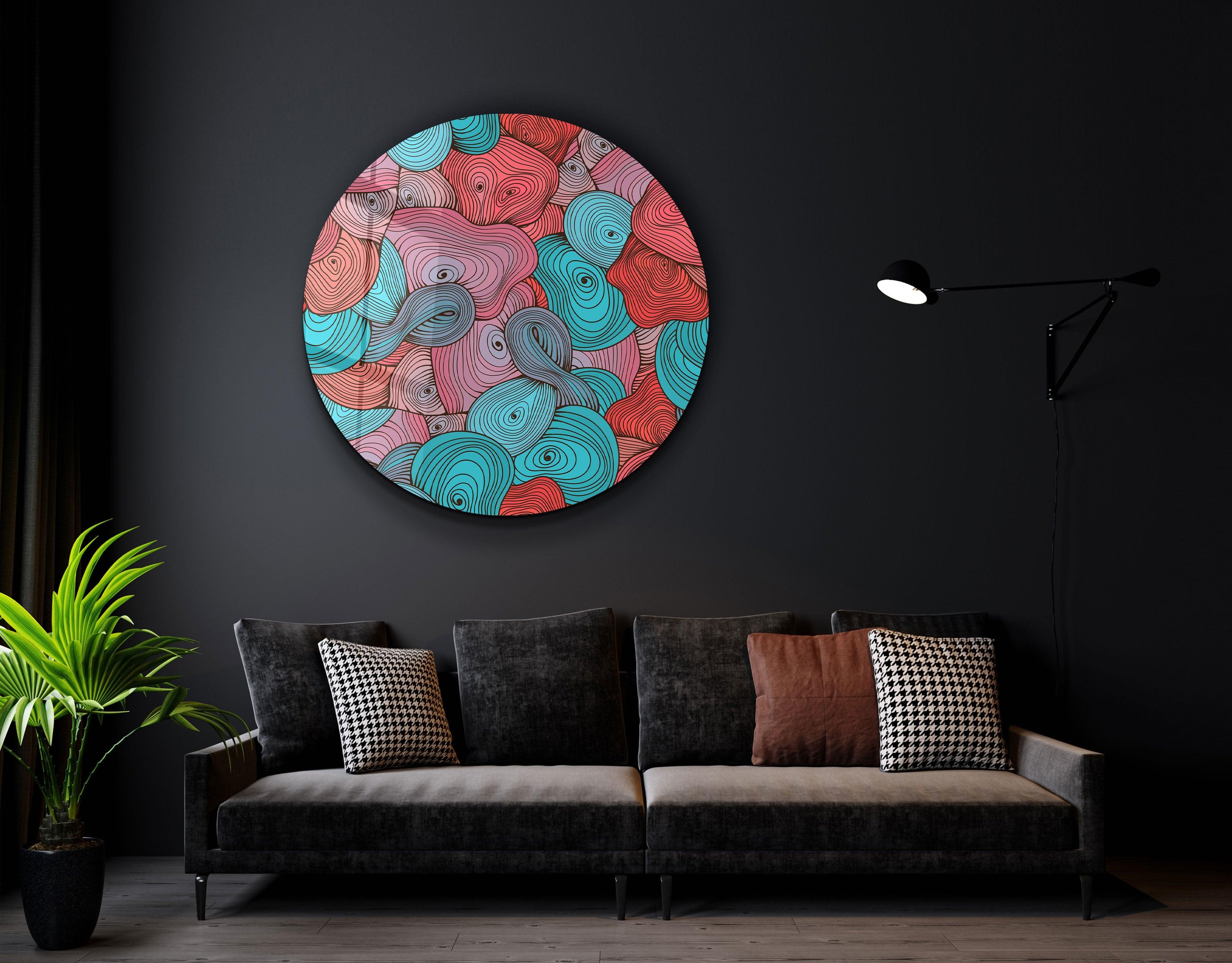 ・"Soft Tones"・Rounded Glass Wall Art - ArtDesigna Glass Printing Wall Art