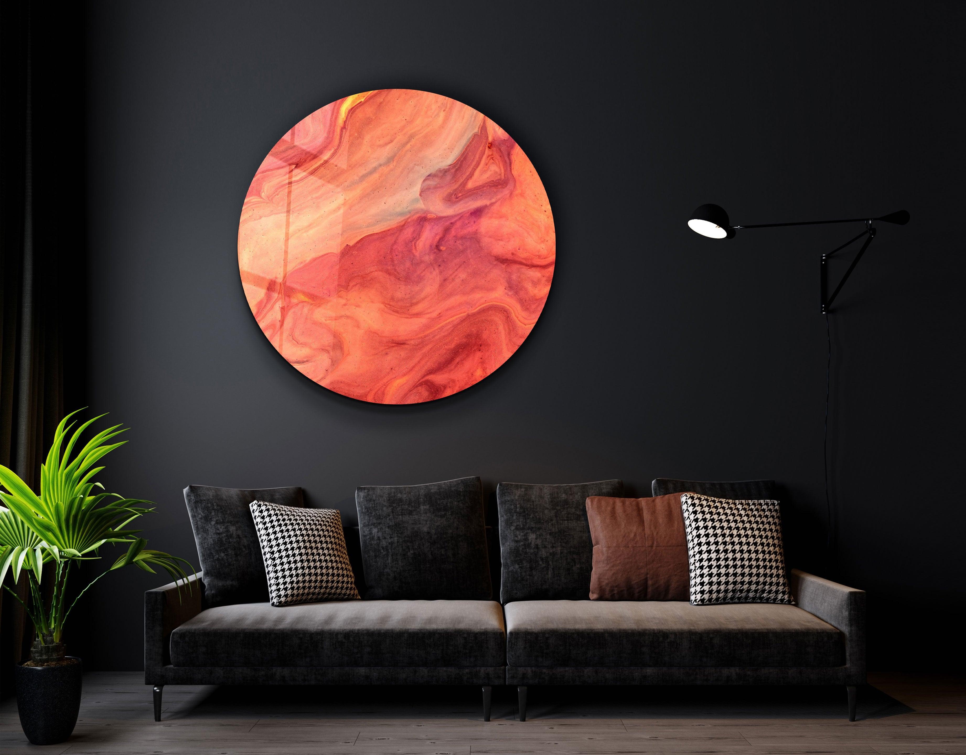 ・"Like Mars"・Rounded Glass Wall Art - ArtDesigna Glass Printing Wall Art