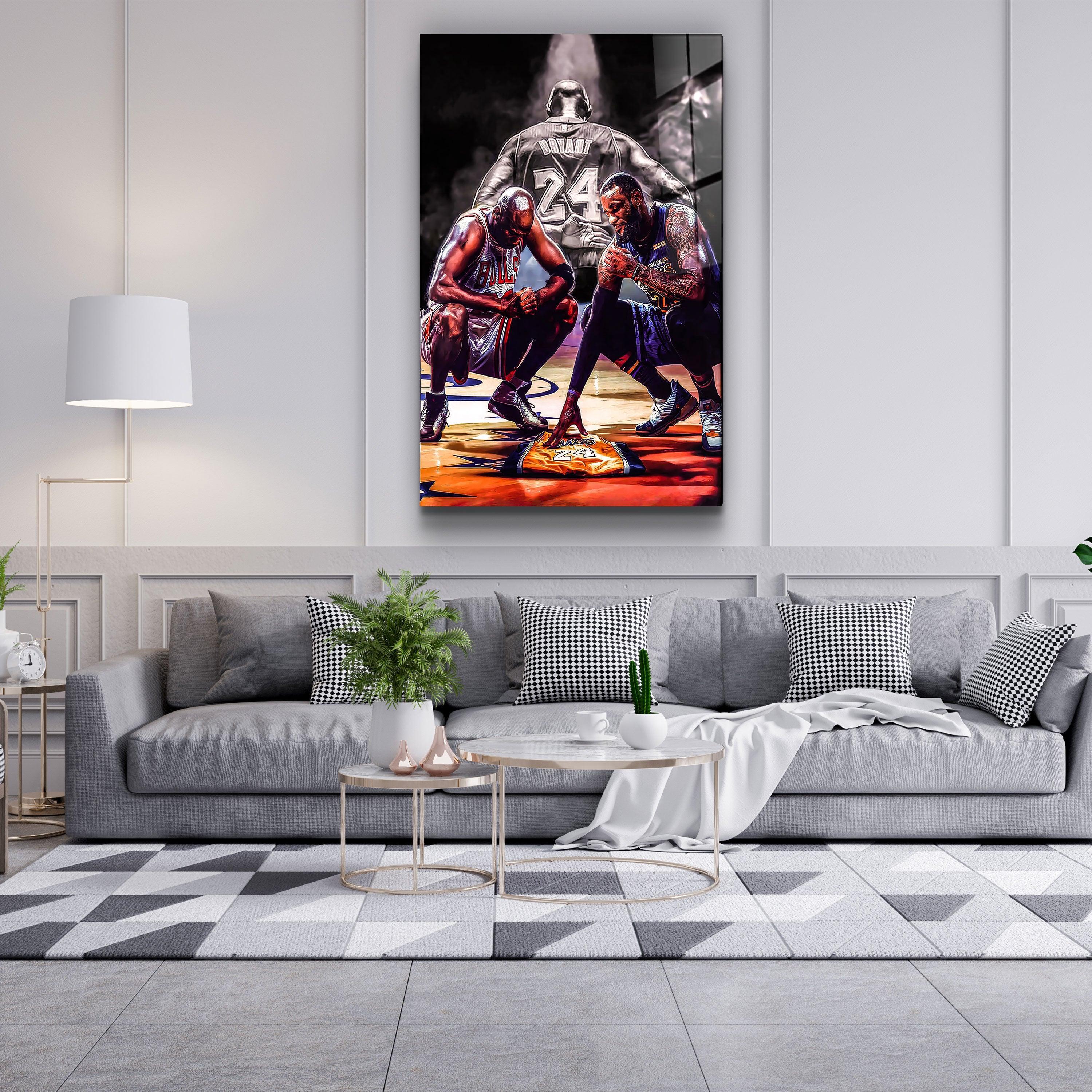 ・"Kobe - MJ - LeBron James"・Designer's Collection Glass Wall Art - ArtDesigna Glass Printing Wall Art