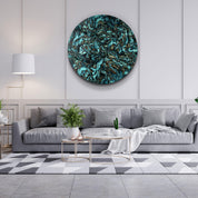 ・"Dark Sea"・Rounded Glass Wall Art - ArtDesigna Glass Printing Wall Art