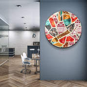 ・"Patchwork"・Rounded Glass Wall Art - ArtDesigna Glass Printing Wall Art