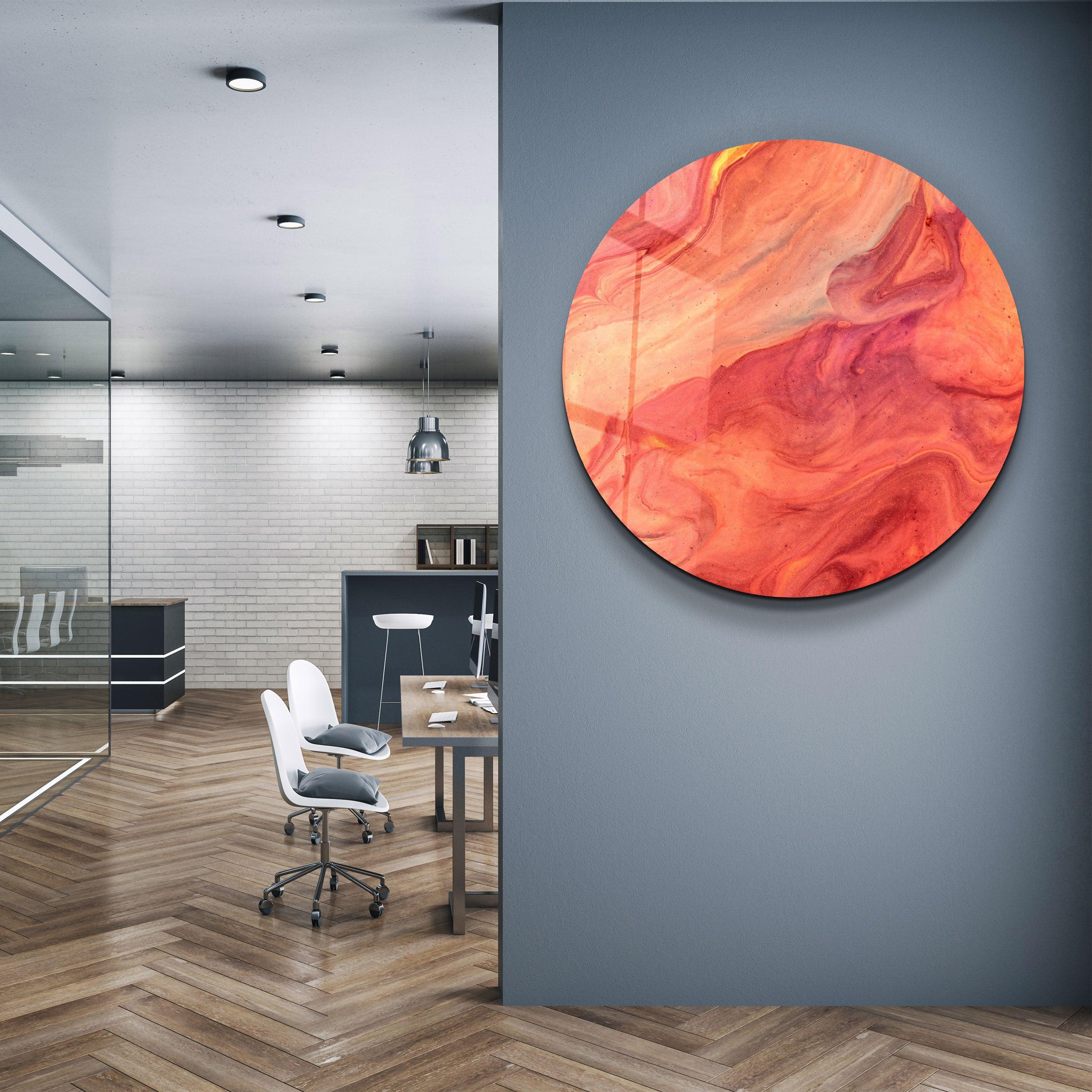 ・"Like Mars"・Rounded Glass Wall Art - ArtDesigna Glass Printing Wall Art