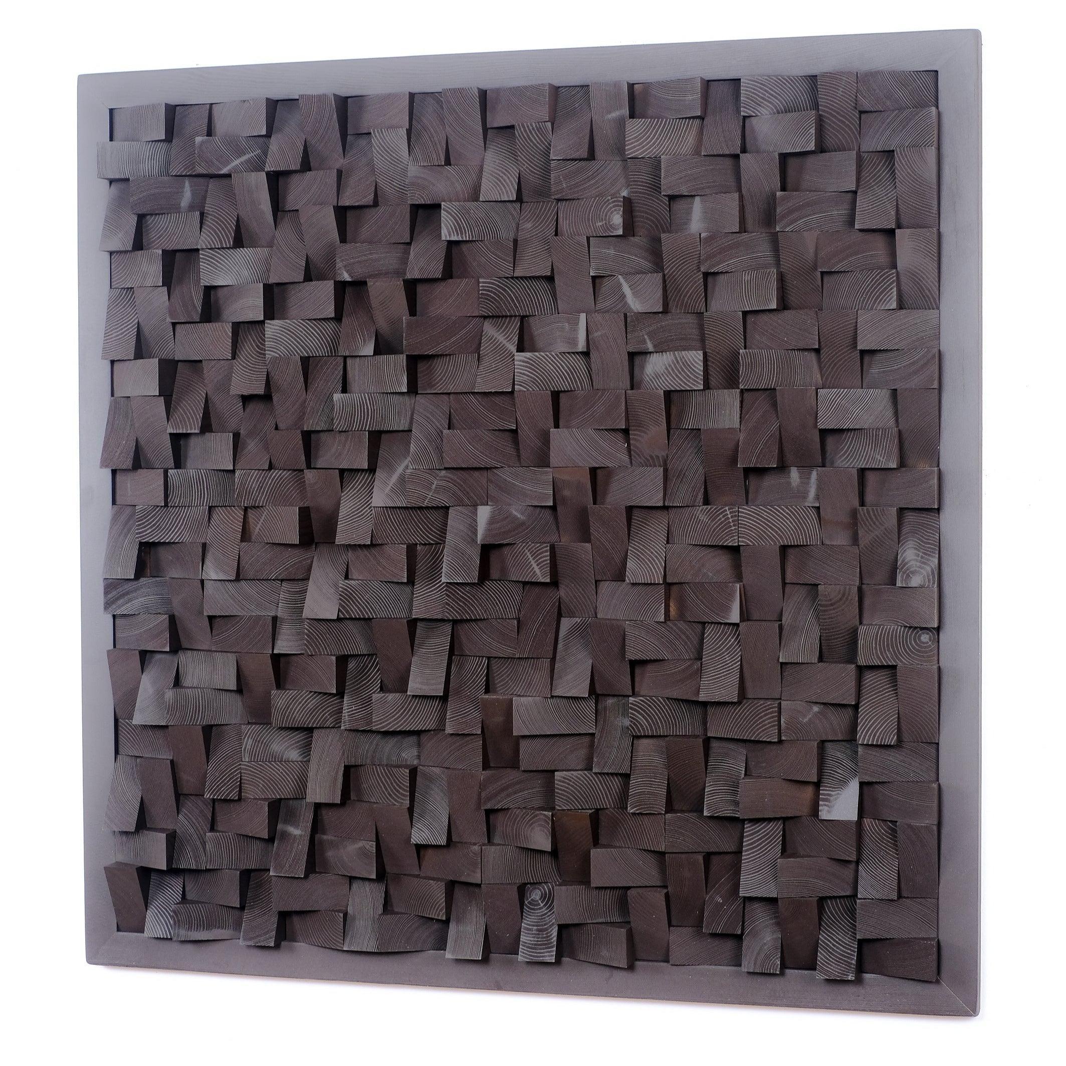 ・"Chocolate Diamond Wall Sculpture"・Premium Wood Handmade Wall Sculpture - Limited Edition - ArtDesigna Glass Printing Wall Art