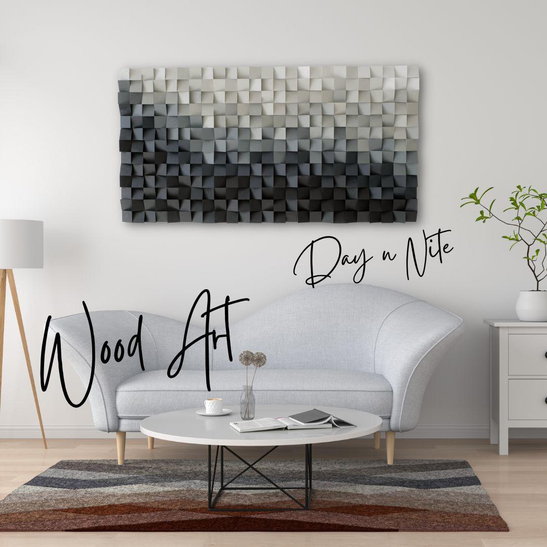 ・"Day n Nite"・Premium Wood Handmade Wall Sculpture - Limited Edition - ArtDesigna Glass Printing Wall Art