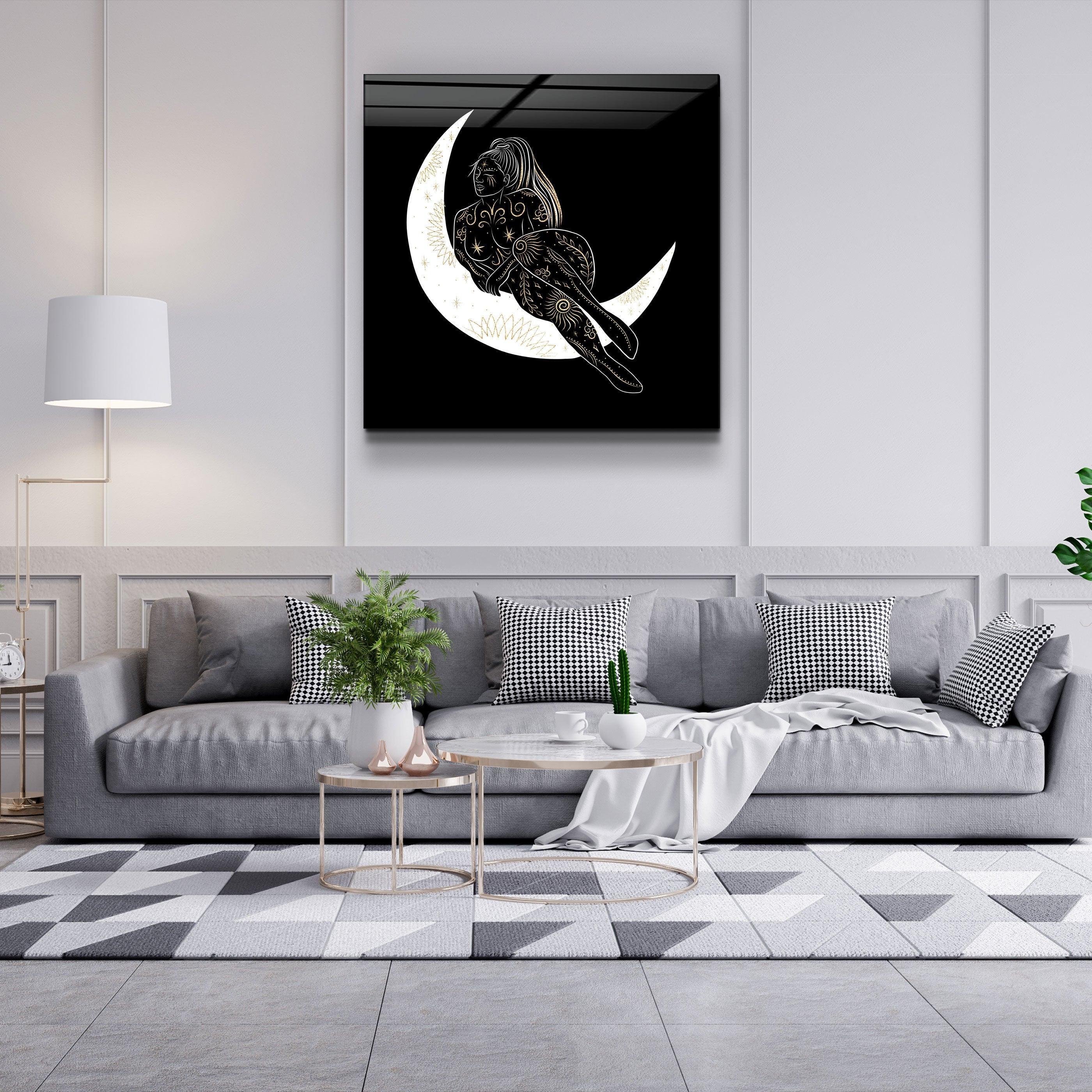 ."Moon Modern V3". Designer's Collection Glass Wall Art - ArtDesigna Glass Printing Wall Art