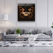 ・"Butterfly Skull"・Designers Collection Glass Wall Art - ArtDesigna Glass Printing Wall Art